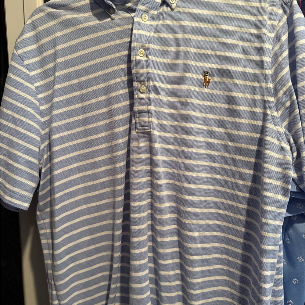 Polo Ralph Lauren Striped Blue Polo Shirt